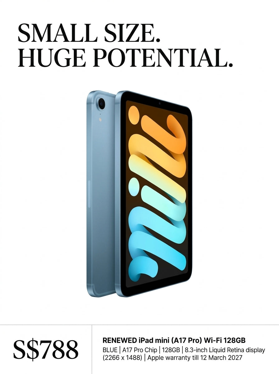 RENEWED Apple iPad mini (A17 Pro) Wi-Fi 128GB | Blue