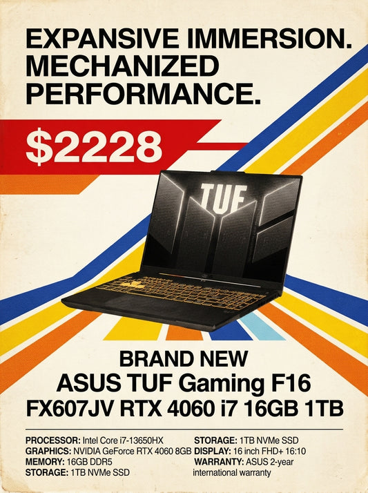BRAND NEW ASUS TUF Gaming F16 FX607JV RTX 4060 i7 16GB 1TB