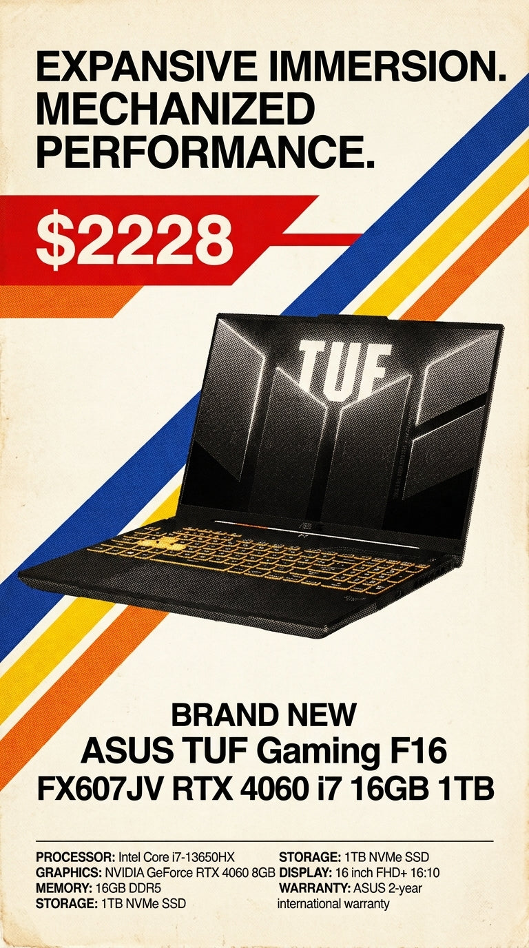BRAND NEW ASUS TUF Gaming F16 FX607JV RTX 4060 i7 16GB 1TB
