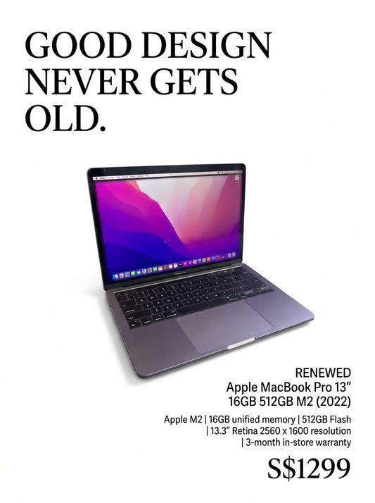 RENEWED Apple MacBook Pro 13" 16GB 512GB M2 (2022)