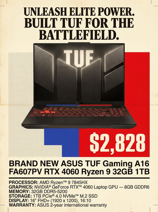 BRAND NEW ASUS TUF Gaming A16 FA607PV RTX 4060 Ryzen 9 32GB 1TB