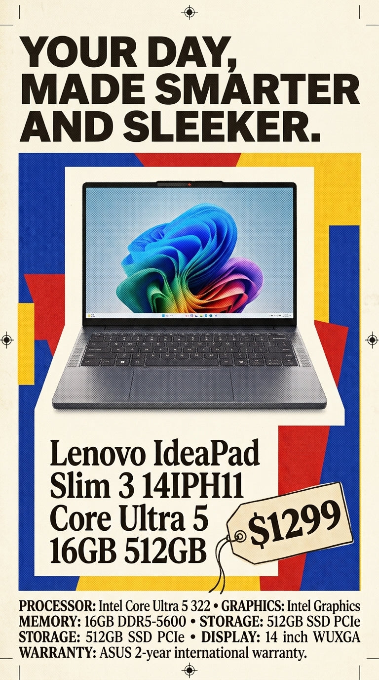 BRAND NEW Lenovo IdeaPad Slim 3 14IPH11 Core Ultra 5 16GB 512GB