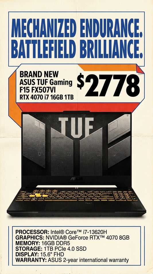 BRAND NEW ASUS TUF Gaming F15 FX507VI RTX 4070 i7 16GB 1TB