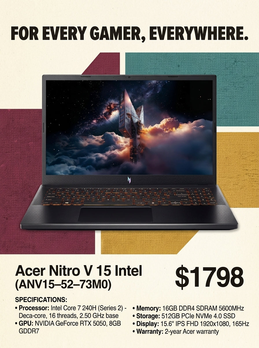 BRAND NEW Acer Nitro V 15 Intel (ANV15-52-73M0)